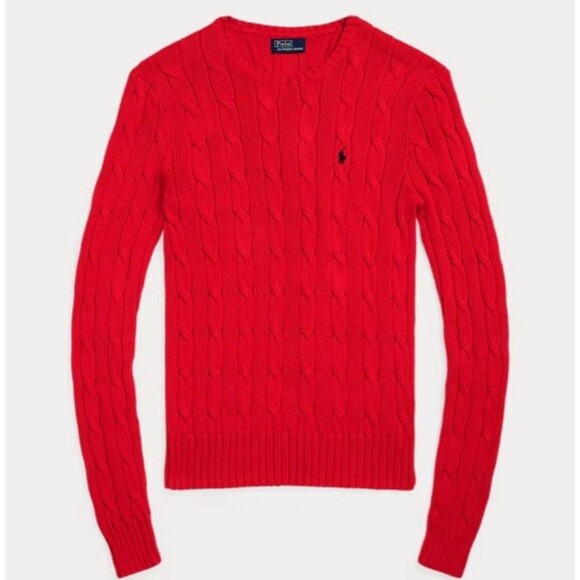 Lauren Ralph Lauren Sweater Womens Plus 1X V-Neck Cable Knit Fisherman Vintage - Picture 1 of 6